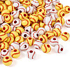 Biyun 200Pcs 2 Colors Opaque Acrylic Round Beads SACR-BY0001-02-13