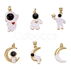 6Pcs 6 Style Eco-friendly Brass Enamel Pendants KK-SZ0005-60-1