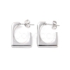 304 Stainless Steel Rectangle Stud Earrings EJEW-P198-03P-1