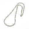 Fashionable 304 Stainless Steel Figaro Chain Necklaces for Men STAS-A028-N015-2