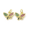 Brass Micro Pave Colorful Cubic Zirconia Charms KK-E068-VF097-2