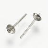 925 Sterling Silver Stud Earring Findings STER-K037-007B-2