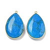 Dyed Natural Howlite Teardrop Pendants KK-C049-02G-1