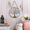 Flat Round Glass Pendant Decoration HJEW-WH0042-94A-3