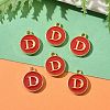 Golden Plated Alloy Enamel Charms X-ENAM-S118-03D-5