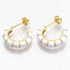 Brass Stud Earrings EJEW-S209-10F-2