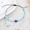 Adjustable Glass Evil Eye Brided Bead Bracelet TV3992-4-1