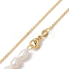Natural Mixed Gemstone Nugget Pendant Lariat Necklace with Pearl Beaded NJEW-JN04508-6