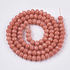 Opaque Spray Painted Glass Beads Strands DGLA-T001-007G-2