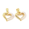 Brass Pave Shell Charms KK-G490-42G-1