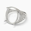 925 Sterling Silver Rhinestone Claw Finger Ring Components STER-E061-43P-2