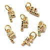 Brass Micro Pave Colorful Cubic Zirconia Charms ZIRC-F092-01-F-3