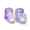 Spray Painted Transparent Glass Beads GLAA-J102-07-2