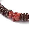 Natural Gemstone & Coconut Beaded Stretch Bracelet for Women BJEW-JB08407-5