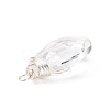 Wire Wrapped Transparent Glass Pendants PALLOY-JF01828-4