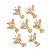 Rack Plating Brass Micro Pave Clear Cubic Zirconia Pendants KK-T060-44-RS-1