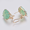Faceted Glass Stud Earring Findings GLAA-F084-D06-2