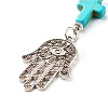 Natural Quartz Crystal Beads and Synthetic Turquoise beads Keychain KEYC-JKC00267-05-3