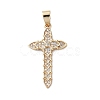 Brass Micro Micro Pave Clear Cubic Zirconia Pendants KK-A212-01A-G-1