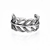 Alloy Leaf Wrap Open Cuff Ring for Women RJEW-T009-30AS-2