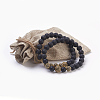 Natural Lava Rock Beads Stretch Bracelets Sets BJEW-JB03902-03-3