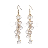 Glass Teardrop Cluster Dangle Earrings EJEW-JE05215-01-1