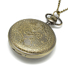 Alloy Flat Round Pendant Necklace Pocket Watch WACH-N012-04-3