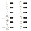 Rack Plating Alloy Open Back Bezel Pendants PALLOY-SZ0001-18AB-2