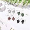 4 Pairs 4 Color Alloy Enamel Tropical Leaf Dangle Earrings EJEW-JE05105-5