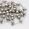 Non-Tarnish 304 Stainless Steel Stud Earring Findings STAS-N019-19-6mm-2