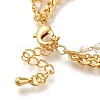 Butterfly Brass Glass Beads Card Paper Chain Bracelets BJEW-L696-016G-3