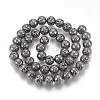 Electroplated Natural Lava Rock Beads Strands G-T061-55D-12mm-2