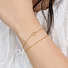 925 Sterling Silver Hollow Heart Link Bracelet for Women BJEW-F455-02G-4