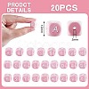 20Pcs Pink Cube Letter Silicone Beads 12x12x12mm Square Dice Alphabet Beads with 2mm Hole Spacer Loose Letter Beads for Bracelet Necklace Jewelry Making JX435A-2