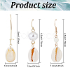 ANATTASOUL 3 Pairs 3 Style Narural Shell Dangle Earrings EJEW-AN0001-70-2