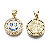 Brass Micro Pave Clear Cubic Zirconia Pendants KK-Q769-024-NF-2