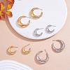 Crescent Moon Chunky Stud Earrings Half Hoop Earrings Open Oval Drop Earrings Teardrop Hoop Dangle Earrings Pull Through Hoop Earrings Statement Jewelry Gift for Women JE1089D-4