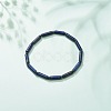 Natural Lapis Lazuli(Dyed) Column & Synthetic Hematite Stretch Bracelet BJEW-JB08458-03-2