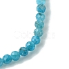 3mm Natural Apatite Faceted Round Beaded Stretch Bracelets for Women BJEW-JB10842-03-3