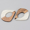 Opaque Resin & Walnut Wood Pendants RESI-S389-016A-C04-2