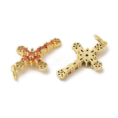 Brass Micro Pave Cubic Zirconia Pendants KK-R162-049G-1