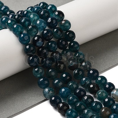 Dyed & Heated Natural Dragon Veins Agate Beads Strands G-P539-A01-16-1