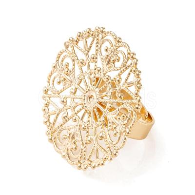 Adjustable Brass Filigree Ring Setting Components KK-L054-02-1