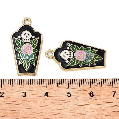 Halloween Theme Rack Plating Alloy Enamel Pendants FIND-Q099-02D-G-1