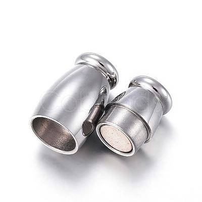 Tarnish Resistant 304 Stainless Steel Magnetic Clasps with Glue-in Ends STAS-F108-11P-1