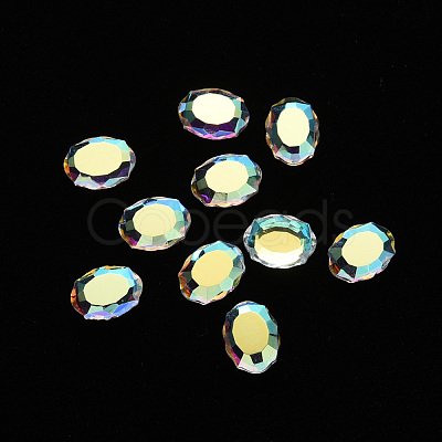 Oval Transparent Glass Cabochons MRMJ-T009-123A-1