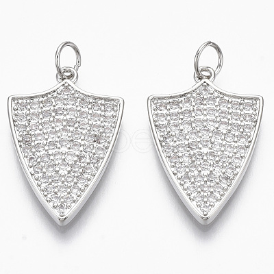 Brass Micro Pave Cubic Zirconia Pendants KK-R130-021P-NF-1