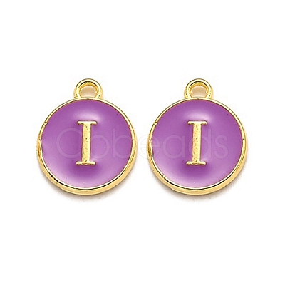 Golden Plated Alloy Enamel Charms ENAM-Q437-12I-1