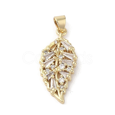 Rack Plating Brass Micro Pave Cubic Zirconia Pendants KK-C052-15G-1