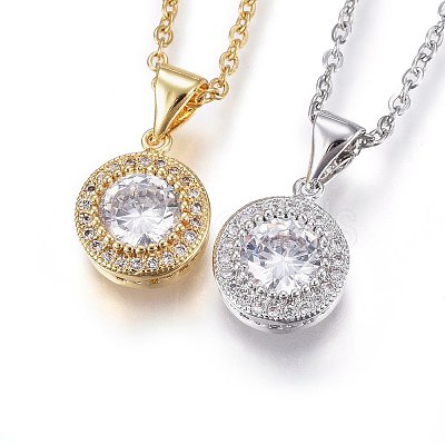 304 Stainless Steel Pendant Necklaces NJEW-L146-01-1